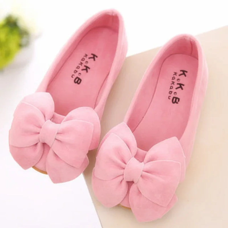 Spring Bow Kids Shoes for Girl 3 Colors Soft & Light Toddler Baby Sneakers Children Princess Ballet Flats Girls Shoes CSH016