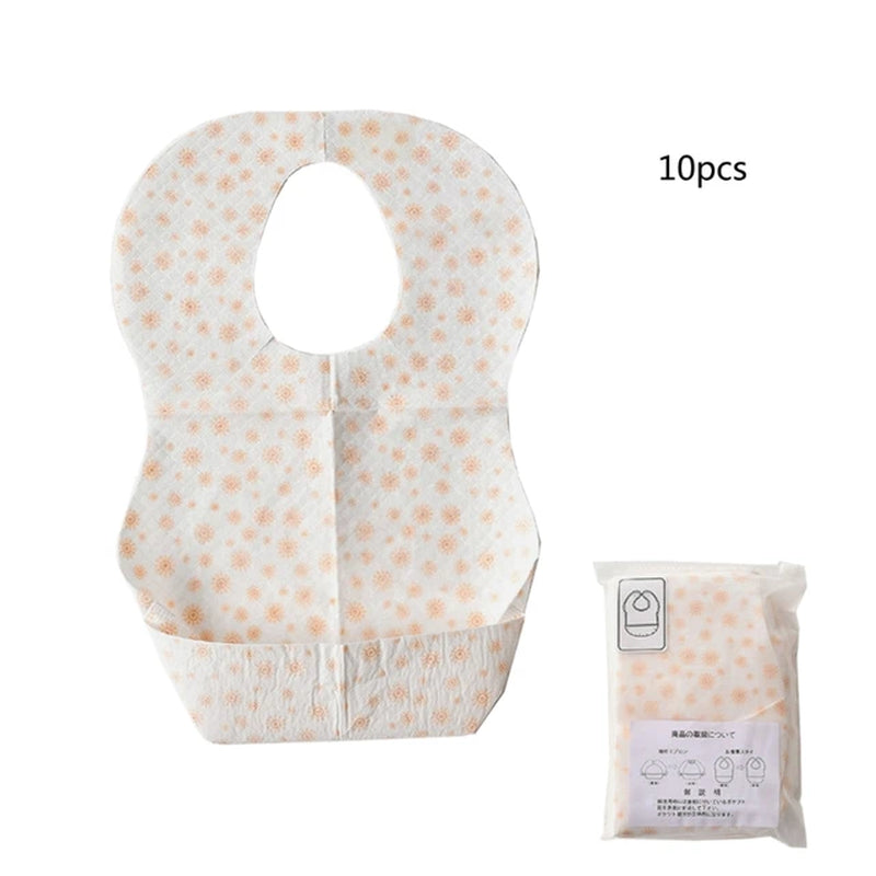 10/20Pcs/Lot Sterile Disposable Bib Children Baby Waterproof Eat Bibs with Pocket Baby Kid Scarf Bib Saliva Towel Bib Convenient