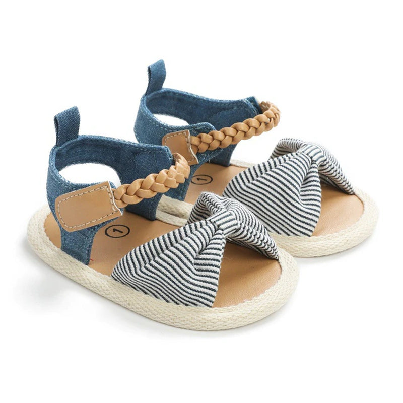 Baby Girls Sandals Canvas Bowknot Toddlers Newborn Infantil Sandals Summer Infant Baby Girls Soft Crib Shoes Infants Sandals