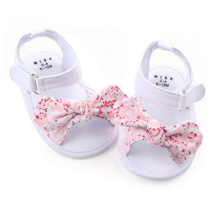 Baby Girls Sandals Canvas Bowknot Toddlers Newborn Infantil Sandals Summer Infant Baby Girls Soft Crib Shoes Infants Sandals