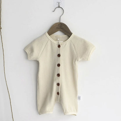 Summer Infant Baby Boys Girls Jumpsuit Korean Style Baby Boys Girls Clothes Toddler Baby Boys Girl Cotton Short Sleeve Romper